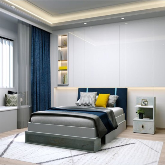 Upholstered Navy Blue Kids Bedroom